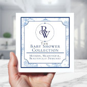 Blue Toile de Jouy Baby Shower Table Confetti Konfetti