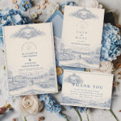 Blue Toile Garten Estate Hochzeit Save The Date