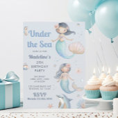 Blue Under the Sea Mermaid Birthday Partyhütchen