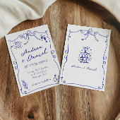 Blaue, schwindelerregende Whimsical-Quirky-Hand-Ho RSVP Karte