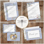 Blue Wildflower Garden Elegant Wedding Einladung