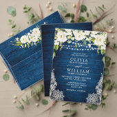 Elegante White Roses Lace Rustikale Engagement Par Einladung (Personalisieren Sie die Kollektion dieses unabhängigen Creators. Test)