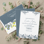 Blaugelbe Wildblume Floral Boho Hochzeit Gästebuch (Personalisieren Sie die Kollektion dieses unabhängigen Creators. Test)