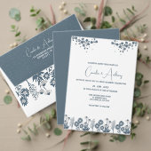 Blue Wildblume Floral Boho Wedding RSVP Karte (Personalisieren Sie die Kollektion dieses unabhängigen Creators. Test)