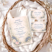 Blueberry Botanical Frame Baby Shower Einladung