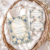 Blueberry Floral Wreath Diapper Raffle Begleitkarte