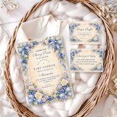 Blueberry Garden Bow Baby Shower Diapper Raffle Begleitkarte