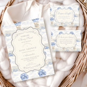 Blaubeer-Heißluftballon Toile Baby-Party Serviette