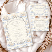 Blaubeer-Teddy-Geschenk-WC-Baby-Party Einladung