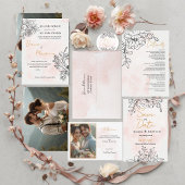 Blush Wasserfarbe Zierstil mit handGezeichnet Bläs Tischnummer