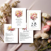 Blush and Gold Floral Wedding Tischnummer