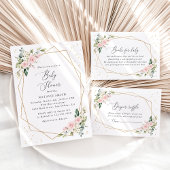 Rosa Blume, weiße Blume, Grünpflanzen, Babydusche Getränkeuntersetzer