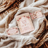 Blush Cherry Botanical Party 1st Birthday Pappteller