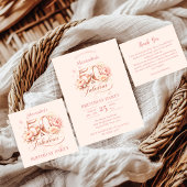 Blush Floral Elegant 50th Birthday Celebration Einladung