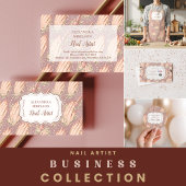 Blush Floral Nail Technician Business Dankeskarte