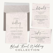 Floral Elegant Blush Simple Guest adressiert All In One Einladung