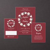 Blush Floral Wreath Burgund Personalisierte Hochze Runder Aufkleber (Personalisiere diese Kollektion eines unabhängigen Creators.)