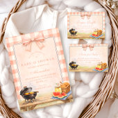 Blush Gingham Baby Q Baby Shower Serviette