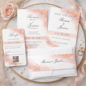 Blush Gold Sparkle Romantic Wedding Elegance Einladung