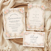 Blush Peach Baroque Quinceañera Serviette