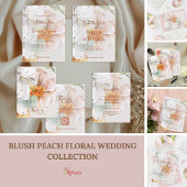 Floral Wedding Reply by with QR Code Blush Peach RSVP Karte