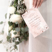Blush Pink & Rose Goldene Hochzeit Programm