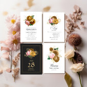 Vintag Blush Pink und Gold Quinceñera Geschenkanhänger