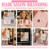 Rosa Haarstudio QR Code Social Media Visitenkarte