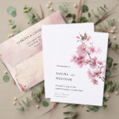 Blush Pink Cherry Blossom Flower Japanese Wedding Einladung (Personalisieren Sie die Kollektion dieses unabhängigen Creators. Test)