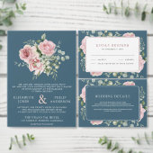 Blush Pink Floral Eucalyptus Dusty Blue Wedding Tischnummer (Personalisiere diese Kollektion eines unabhängigen Creators.)