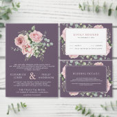 Blush Pink Floral Eucalyptus Dusty Purple Wedding Platzkarte (Personalisiere diese Kollektion eines unabhängigen Creators.)