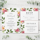 Blush Pink Floral Watercolor Hochzeit RSVP Karte (Personalisiere diese Kollektion eines unabhängigen Creators.)