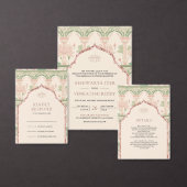 Blush Pink Mint Green Lotus Garden Indian Wedding Save The Date (Personalisiere diese Kollektion eines unabhängigen Creators.)