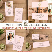 Blush Pink Schrift Logo Foto Wimpern Augenbrauen S Fensteraufkleber