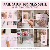 Rosa Nagelstudio-QR-Code Social Media Visitenkarte