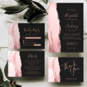 Budget Blush Pink Agate Rose Gold Save the Date