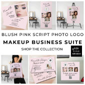 Blush Pink Script Logo QR Code Photo Makeup Tasche