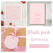 Blush Pink, weißes Monogramm, Hochzeitspapier-Bech Pappbecher