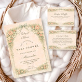 Blush Sage Rose Arch Baby Shower Einladung