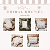 Blush Wildflowers and Butterflies Bridal Shower Dankeskarte