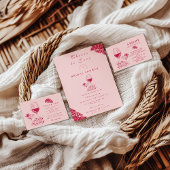 Blush Wine Citrus Bridal Shower Dankeskarte