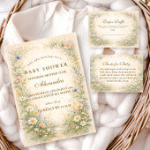 Blush Yellow Wildflower Baby Shower Einladung