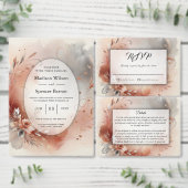 Blushing Petals und Silver Wirbel Hochzeit RSVP Karte (Personalisiere diese Kollektion eines unabhängigen Creators.)
