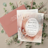 Blushing Petals und Silver Wirbel Hochzeit Einladung (Personalisieren Sie die Kollektion dieses unabhängigen Creators. Test)