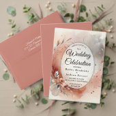 Blushing Petals und Silver Wirbel Hochzeit RSVP Karte (Personalisieren Sie die Kollektion dieses unabhängigen Creators. Test)