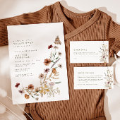 Wildblume Boho Diaper Raffle Baby Duschgame Begleitkarte