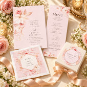 Boho Hellrosa Rosen Save-the-Date-Karte Einladung