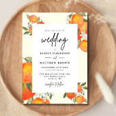 Boho Abstract Sketchy Orange Garden Wedding Save The Date