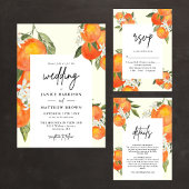 Boho Abstract Orange Wedding Details Begleitkarte