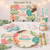 Boho Botanical Baby Shower Pappteller